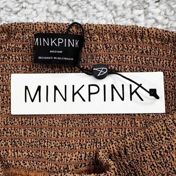 MinkPink Luca Mini Skirt Leopard Metallic Brown Black NEW - Picture 5 of 9